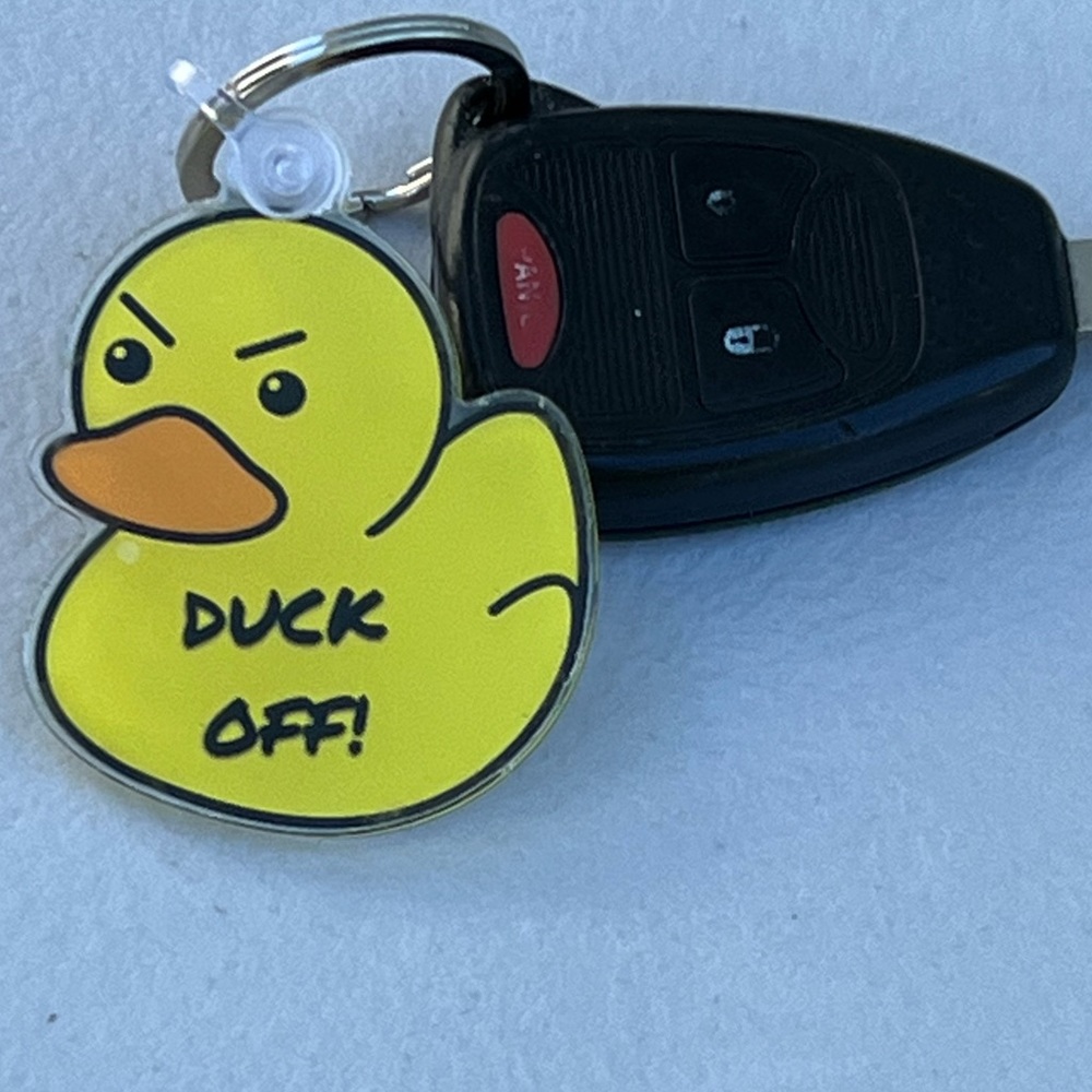 Funny Jeep Keychain Don’t duck my Jeep!